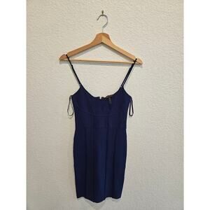 NEW BCBGMAXAZRIA ORIENT BLUE ALYSA SPAGHETTI STRAP DRESS sz small
